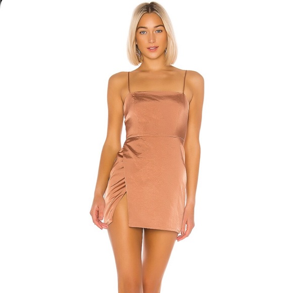 Superdown Gianna Slit Mini Dress In Nude Revolve Size XS - Picture 1 of 8